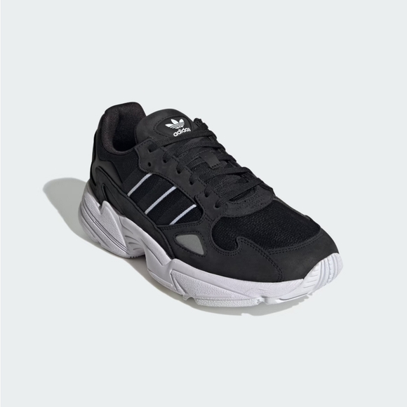 NIB Adidas Falcon Women's 7.5 Core Black White Chunky Retro Sneakers IG8301 - Picture 5 of 16